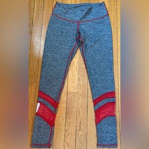 Zoot Heather Gray Leggings with Red Trim and Wisconsin badgers W on the leg!